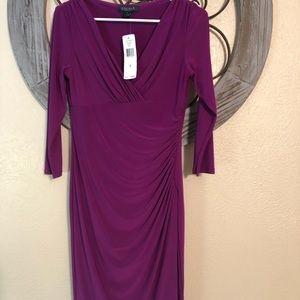 Ralph Lauren NWT gorgeous dress. Purple V neck